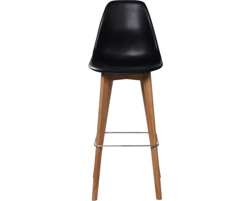 Barhocker mit Holzbeinen und Sitzschale