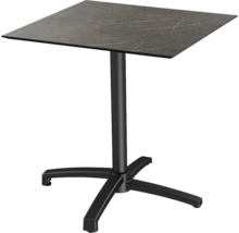 Quadratischer Stehtisch mit Tischplatte und Metallfuß
