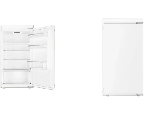 Kühlschrank Amica EVKSS 351 226 BxHxT 56 x 103 x 55 cm Einbaukühlschrank mit geöffneter und geschlossener Tür.