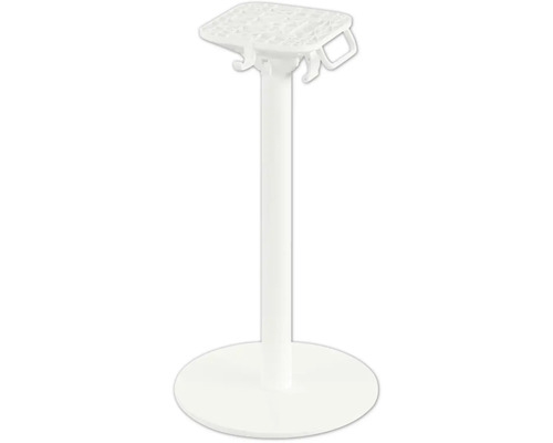 Weißer Tischfuß mit runder Basis und Befestigungsplatte für Tischplatte