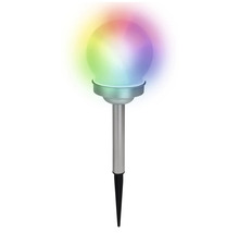 Gartenleuchte mit Erdspieß und Farblicht