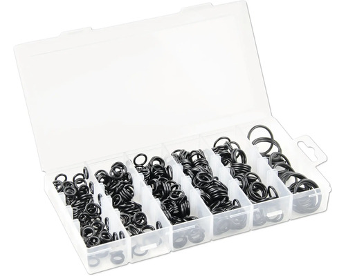 Sortiment von O-Ringen in einer transparenten Box
