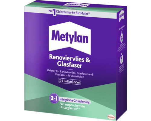 Metylan Renoviervlies & Glasfaser Tapetenkleister 500 g Metylan Renoviervlies und Glasfaser Kleisterpackung