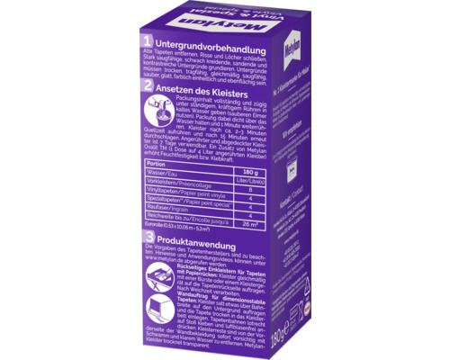 Metyelan Kleister für Tapeten, Informationen zu Untergrundvorbereitung, Anwendung und Reichweite