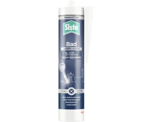 Sista Sanitär-Silikon gegen Schimmel manhattan 280 ml Sista Bad Sanitär Silikon Kartusche