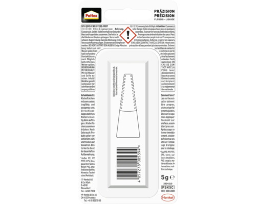Pattex Sekundenkleber Präzision flüssig 5 Gramm