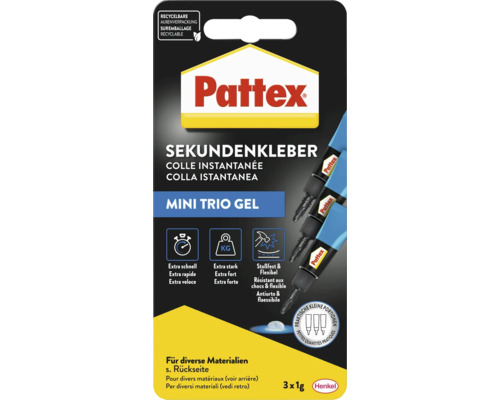 Pattex Sekundenkleber Mini Trio Gel Packung