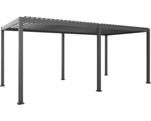 Pergola Mirador Deluxe111 Smart 3x6 inkl. elektrischem Motor für Lamellendach, LED Beleuchtung 300 x 600 cm schwarz