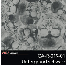 MST-Design Totenkopf-Designfolie mit schwarzem Hintergrund
