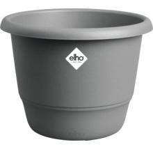 Grauer Blumentopf aus Kunststoff mit Elho Logo