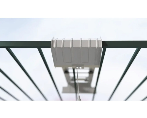 Wäschespinne Detailansicht der Befestigung an einer Stange