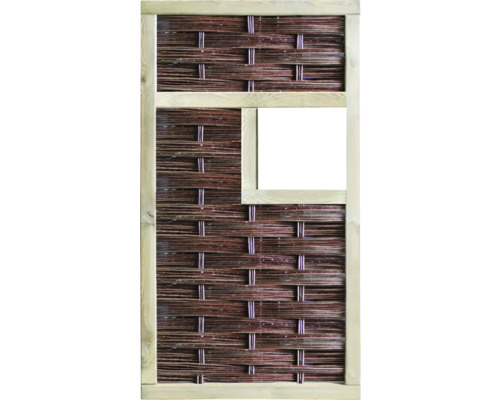 Teilelement Weidengeflechtzaun Labo 3-D 94 x 180 cm braun Sichtschutzzaun aus Weide mit Holzrahmen