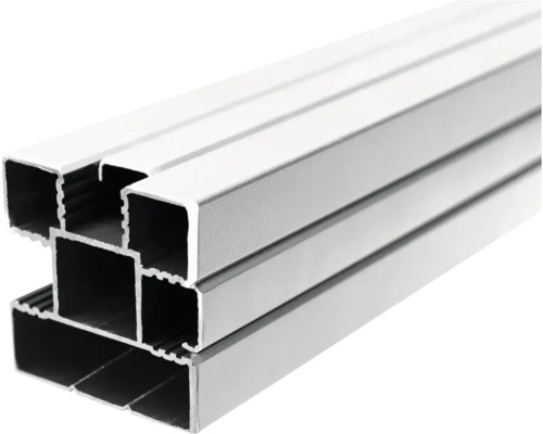 Alupfosten Ecosteck inkl. Pfostenkappen 6,8 x 6,8 x 180 cm silber
