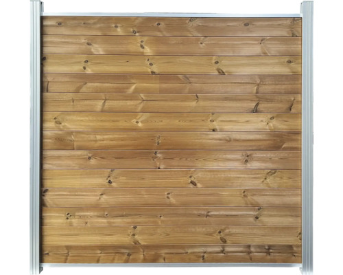 Hauptelement Karrat Stecksystem 13 Profilbretter ohne Pfosten 179 x 173 cm braun Holzzaun-Element mit Rahmen