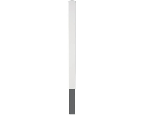 Pfosten Lightline zum Einbetonieren 9 x 9 x 240 cm weiß Rechteckige LED-Wandleuchte mit Unterteil