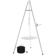 Schwenkgrill mit Dreibein, Grillrost, Kochtopf und Schöpfkelle