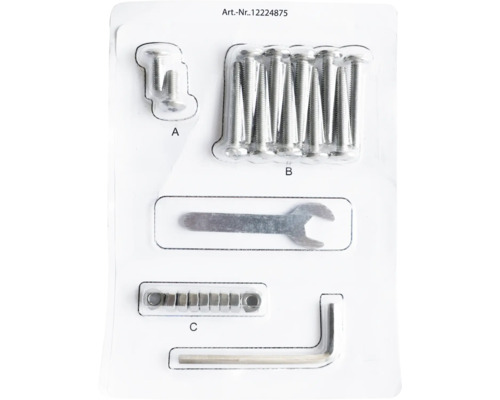 Schraubenset für TENNEKER Schwenkgrill 12224875 Befestigungsmaterial inklusive Schrauben, Muttern, Schraubenschlüssel und Inbusschlüssel