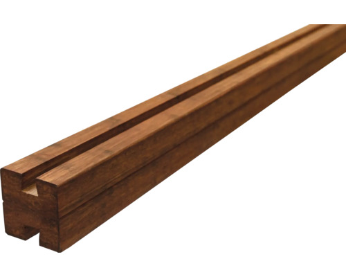 Verbindungspfosten Elegant Bambus inkl. Edelstahlkappe 7 x 7 x 250 cm braun Holzleiste mit Nut und Feder