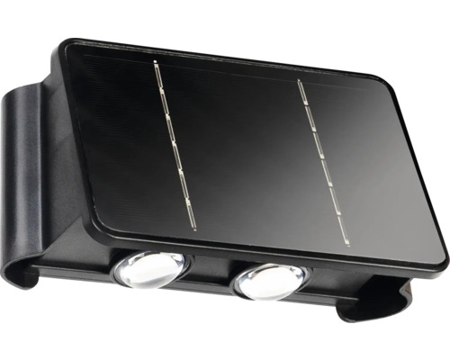 LED Solar Wandstrahler 50 lm 3000- 6300 K Solarleuchte mit zwei Leuchten