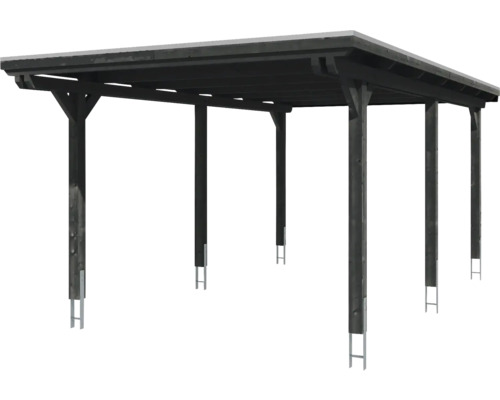 Holzcarport mit Flachdach und sechs Pfosten