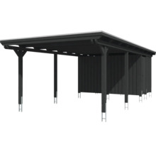 Einzelcarport SKAN HOLZ Emsland inkl. Pfostenanker, EPDM Folie, Abstellraum 404 x 846 cm anthrazit