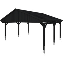 Doppelcarport SKAN HOLZ Fichtelberg inkl. Pfostenanker 618 x 566 cm anthrazit