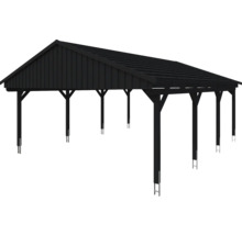 Doppelcarport SKAN HOLZ Fichtelberg inkl. Pfostenanker 618 x 808 cm anthrazit