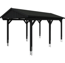 Einzelcarport SKAN HOLZ Fichtelberg inkl. Pfostenanker, schwarze Dachschindeln 317 x 566 cm anthrazit