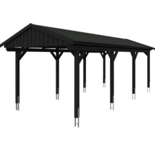 Einzelcarport SKAN HOLZ Fichtelberg inkl. Pfostenanker, schwarze Dachschindeln 317 x 808 cm anthrazit