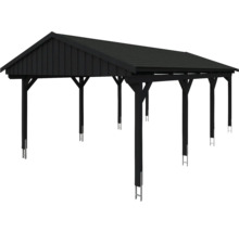 Einzelcarport SKAN HOLZ Fichtelberg inkl. Pfostenanker, schwarze Dachschindeln 423 x 808 cm anthrazit