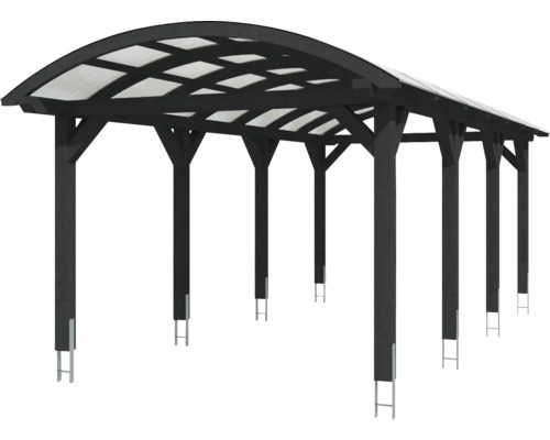 Holzcarport mit durchscheinendem Dach