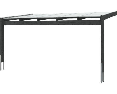 Carport aus Holz mit transparentem Dach