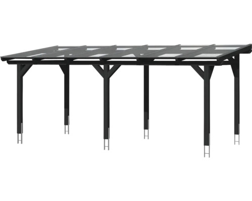Carport aus Holz mit transparentem Dach