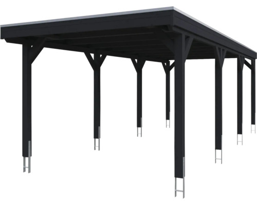 Holzcarport mit Stahlstützen