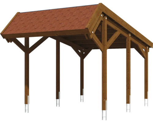 Holzcarport mit Satteldach