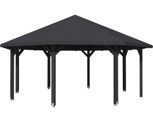 Pavillon mit achteckigem Dach und Holzpfosten
