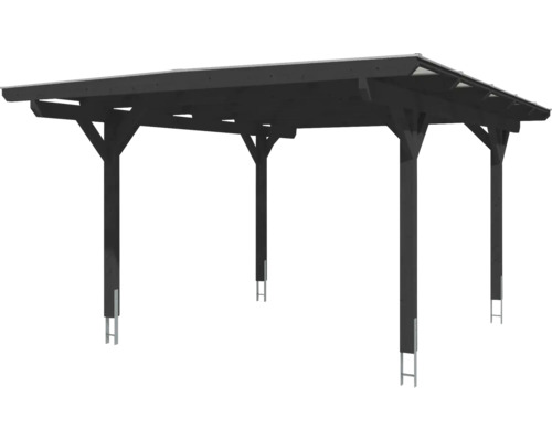 Carport aus Holz mit Pfosten und Dach