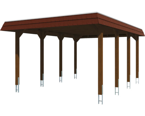 Freistehender Holz Carport mit Dachtraufe