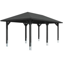 Einzelcarport SKAN HOLZ Taunus inkl. Pfostenanker 374 x 656 cm anthrazit