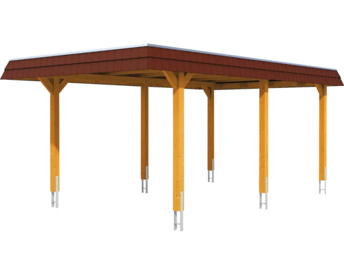 Holzcarport mit Ziegeldach