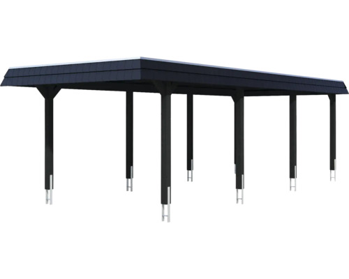Carport mit sechs Pfosten und Dach