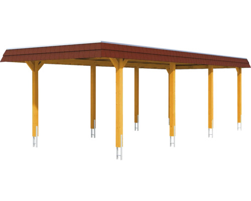 Holzcarport mit Ziegeldach
