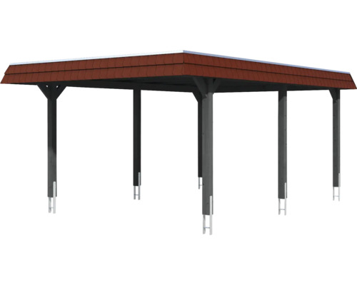 Holzcarport mit Dachziegeln
