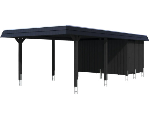 Carport mit Geräteraum aus Holz