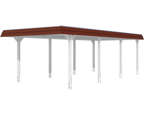 Freistehender Carport aus Holz mit Ziegeldach