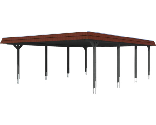 Holzcarport mit Ziegeldach