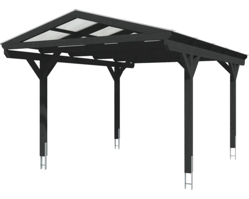 Holzcarport mit lichtdurchlässigem Dach