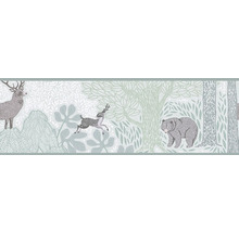 Tapete mit Waldmotiv, einschließlich Hirsch, Reh und Bär
