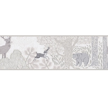 Tapete mit Waldmotiv, inklusive Hirsch, Reh und Bär