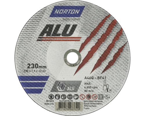 Aluminium Trennscheibe Norton Ø 230x22,23 mm